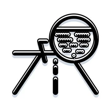 Magnifying glass examining abstract pattern for scientific research Stock Illustration