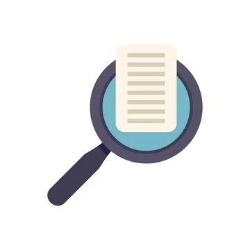 Magnifying glass examining document for fraud detection Stock Illustration