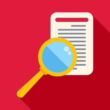 Magnifying glass examining document for research and analysis Stock Illustration