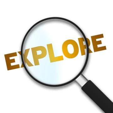 Magnifying glass - explore Stock Illustration