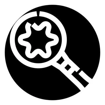 Magnifying glass exploring data with abstract star shape Illustrazione stock