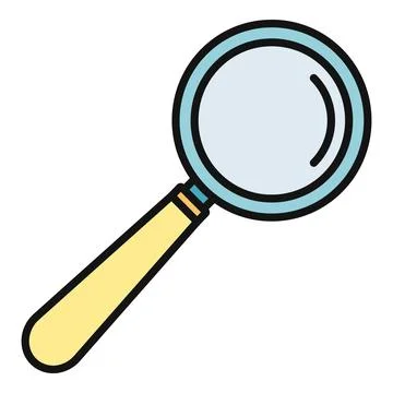 Magnifying glass exploring details discovering information icon Illustrazione stock