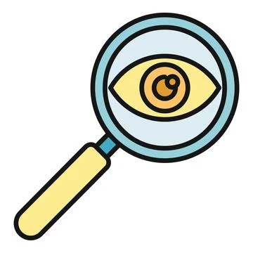 Magnifying glass exploring eye vision and research Stock Illustration