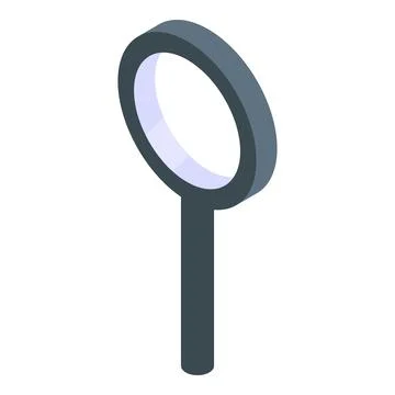 Magnifying glass exploring isometric view enhancing visibility Illustrazione stock