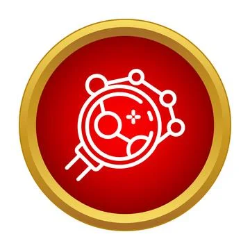 Magnifying glass exploring molecule with network connections Stock Illustration