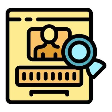 Magnifying glass exploring personal data on computer screen Stock Illustration