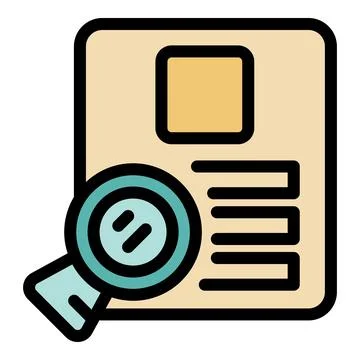Magnifying glass exploring personal profile information on document 库存插图