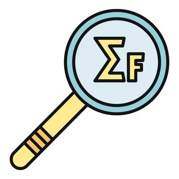 Magnifying glass exploring physics force sum formula 스톡 일러스트