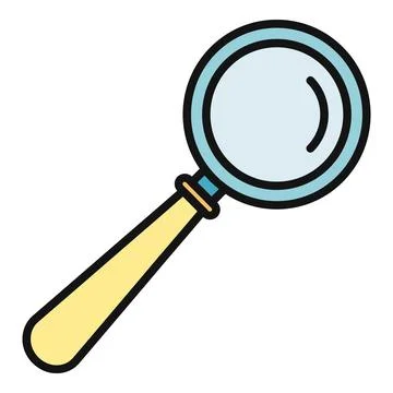 Magnifying glass exploring, searching, researching, and analyzing data Illustrazione stock