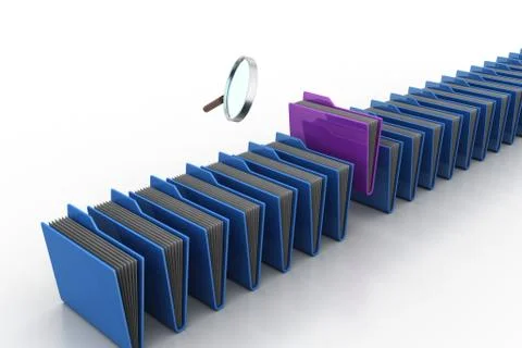 Magnifying glass with file folder Gratis stockillustratie