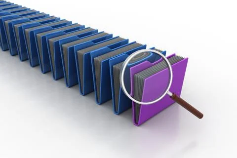 Magnifying glass with file folder Illustrazione stock gratuita