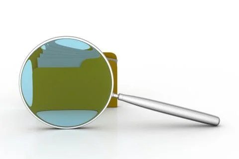 Magnifying glass with file folder Free Stock Illustration