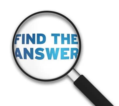 Magnifying glass - find the answer Stock Illustration