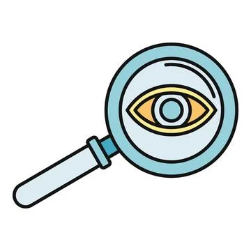 Magnifying glass finding human eye concept Stock Illustration