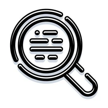 Magnifying glass finding information with data search icon Stockillustratie