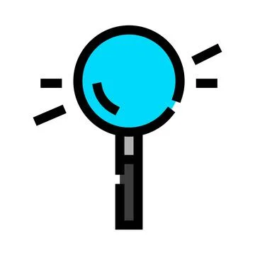 Magnifying glass finding information with light rays Stock Illustration