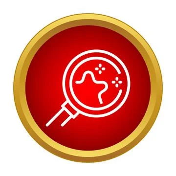 Magnifying glass finding location on map icon Stock Illustration