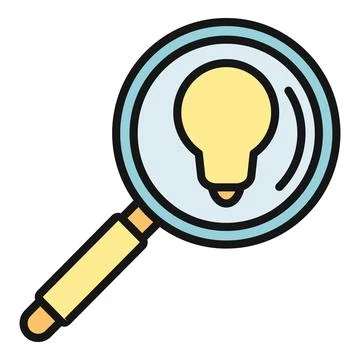 Magnifying glass finding new creative business idea concept Stock Illustration