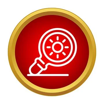 Magnifying glass finding optimal light conditions icon Stock Illustration