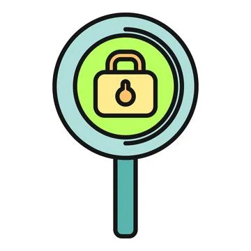Magnifying glass finding padlock for data security audit Stock Illustration