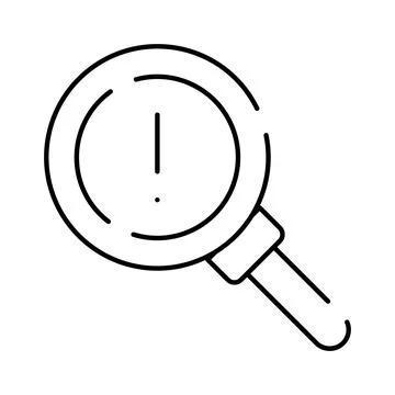 Magnifying glass finding problem warning alert icon Stock Illustration