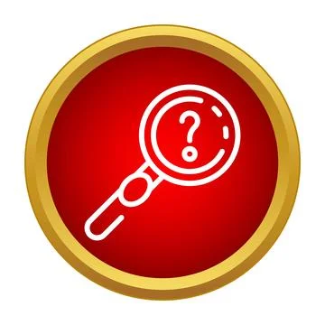 Magnifying glass finding question mark for search and query Illustrazione stock