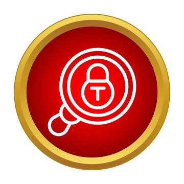 Magnifying glass finding security lock icon concept Stock Illustration