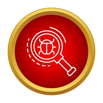 Magnifying glass finding software bug and virus イラスト素材