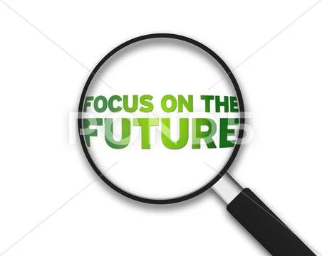 Magnifying glass - focus on the future Stock Illustration