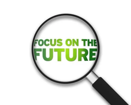 Magnifying glass - focus on the future Stock Illustration
