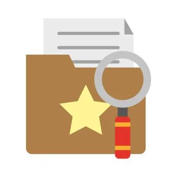 Magnifying glass on folder with documents 库存插图