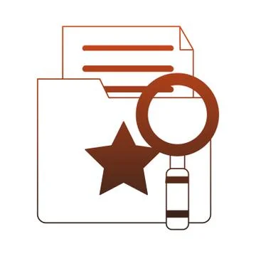 Magnifying glass on folder with documents red lines 库存插图