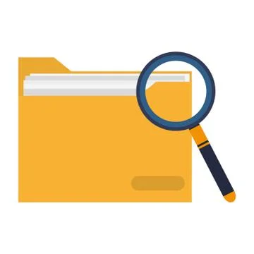 Magnifying glass on folder イラスト素材