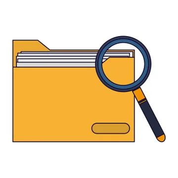 Magnifying glass on folder Stock Illustration