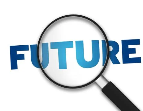 Magnifying glass - future Stock Illustration