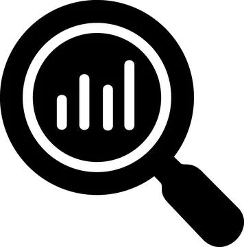 Magnifying glass with graph analysis icon Stockillustratie