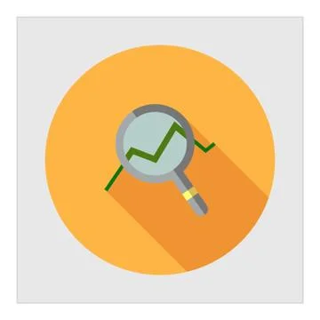 Magnifying glass with graph Stock-Illustration