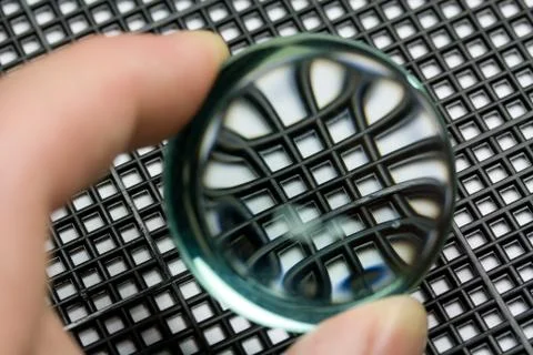 Magnifying Glass of Grid Pattern Stock Photos