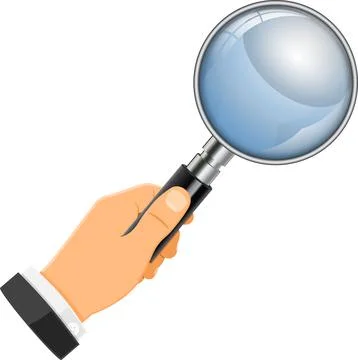 Magnifying Glass in Hand Illustration
