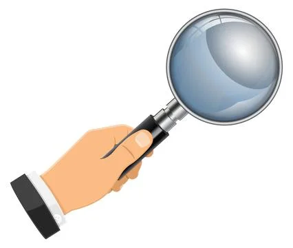 Magnifying Glass in Hand Stock Illustration