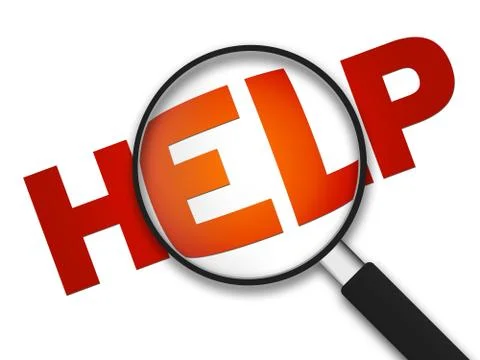 Magnifying glass - help Stock Illustration