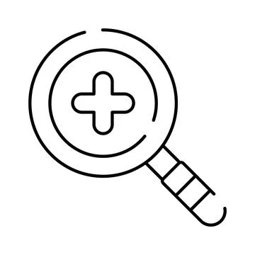 Magnifying glass icon bringing object closer zoom Illustrazione stock
