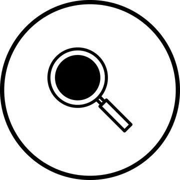 Magnifying Glass Icon in Circular Frame: Symbolizing Search and Discovery p.. Stock Illustration