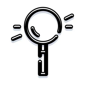 Magnifying glass icon finding important information Illustrazione stock
