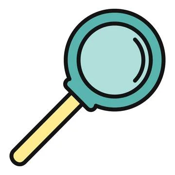 Magnifying glass icon finding new information and research Illustrazione stock