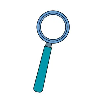 Magnifying glass icon, flat design Ilustração Stock