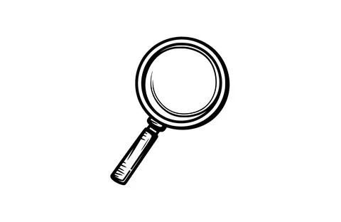 Magnifying glass icon flat vector illustration. Stock Illustration