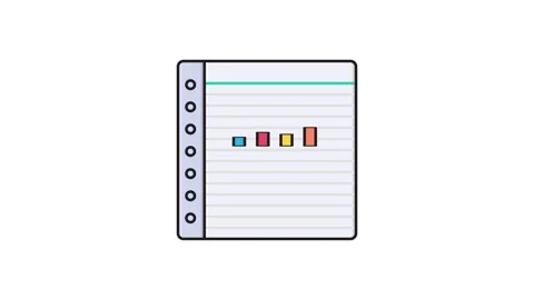 A magnifying glass icon positioned over a bar chart, representing the focus.. Stock Footage 335259219