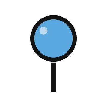 Magnifying glass icon with reflection. Vector. Stock Illustration