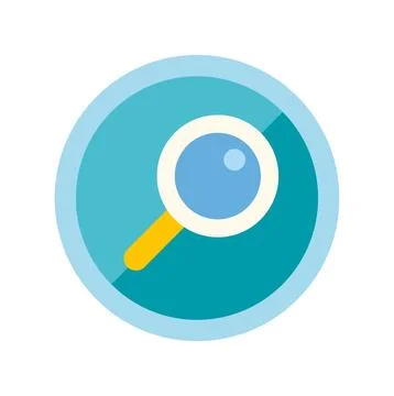 Magnifying glass icon representing search and discovery Stock Illustration